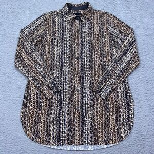 Lysse Women's Button Up Long Sleeve Schiffer Shirt in Golden Surface Size Small‎